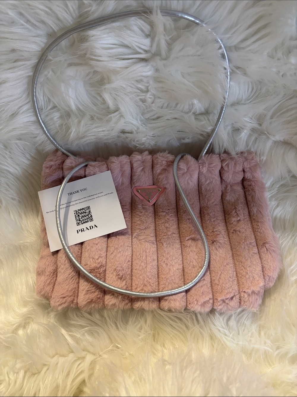VIP Pink Faux Fur Bag